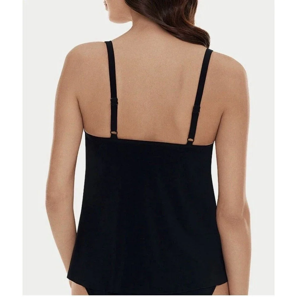 NWT Magicsuit BLACK Hoops Oriona Tankini Swim Top, US 8 Swimsuit $138 Vacation